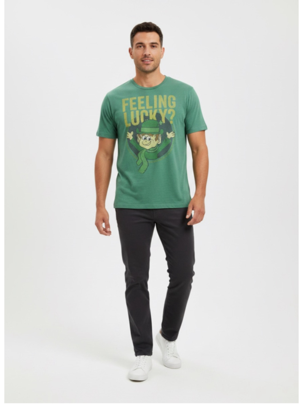 Vintage General Mills Lucky Charms Graphic T-Shirt Green Unisex XL